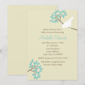 Elegant Birds Baby shower Kaart (Voorkant / Achterkant)