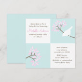 Elegant Birds Baby shower Kaart (Voorkant / Achterkant)