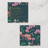 Elegant Birds & Botanical Square Visitekaartje (Voorkant / Achterkant)