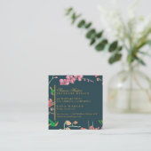 Elegant Birds & Botanical Square Visitekaartje (Staand voorkant)