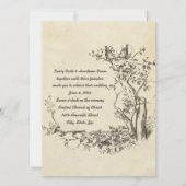 Elegant  Birds Cream Wedding Invitation Kaart (Voorkant)
