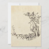 Elegant  Birds Cream Wedding Invitation Kaart (Achterkant)