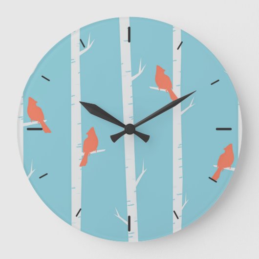 Elegant Birds in de bijkantoren | Wandklok (Voorkant)