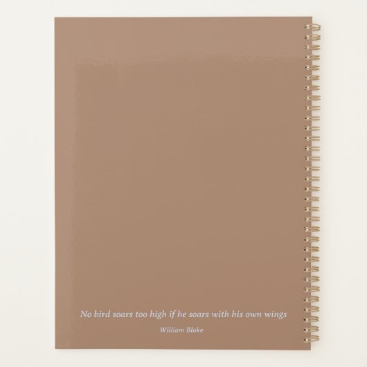 Elegant Birds Waterverf Initialen Inspirerend Planner (Achterkant)