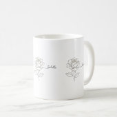Elegant Birth Flower Coffee Mug - Personalized Nam Koffiemok (Voorkant rechts)