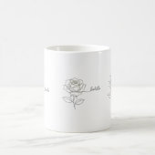 Elegant Birth Flower Coffee Mug - Personalized Nam Koffiemok (Center)