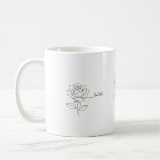 Elegant Birth Flower Coffee Mug - Personalized Nam Koffiemok