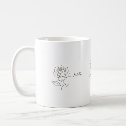 Elegant Birth Flower Coffee Mug - Personalized Nam Koffiemok (Links)