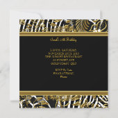 Elegant Birthday Animal Black Gold Damask Kaart (Achterkant)