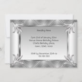 Elegant Birthday Art Deco Silver Chrome Kaart (Achterkant)