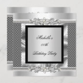 Elegant Birthday Art Deco Silver Kijk uit Kaart (Voorkant / Achterkant)
