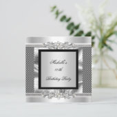 Elegant Birthday Art Deco Silver Kijk uit Kaart (Staand voorkant)