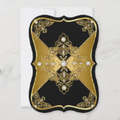 Elegant Birthday Black Gold Elite Diamond 3 Kaart (Achterkant)