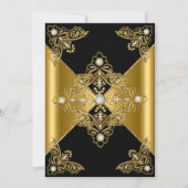 Elegant Birthday Black Gold Elite Diamond Kaart (Achterkant)