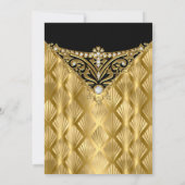 Elegant Birthday Black Gold Faux Diamond Kaart (Achterkant)