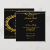 Elegant Birthday Black Gold Kaart (Voorkant / Achterkant)