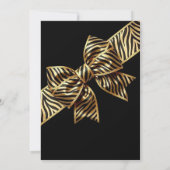 Elegant Birthday Black Gold Wild Zebra Stripe Bow Kaart (Achterkant)