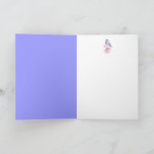Elegant Birthday, Blue Bird, Garden Flowers Kaart (Binnen)