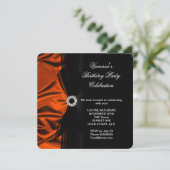 Elegant Birthday Burnt Oranje Zijde Zijde Kijk zwa Kaart (Staand voorkant)
