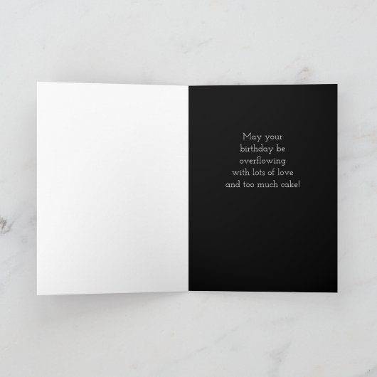 Elegant Birthday Cake Kaart (Binnen)