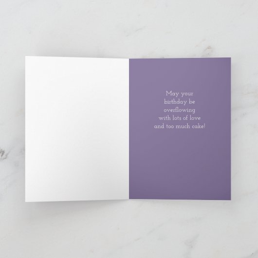 Elegant Birthday Cake Kaart (Binnen)