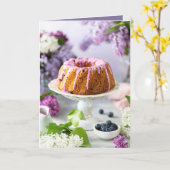 Elegant Birthday Cake Kaart (Gele Bloem)