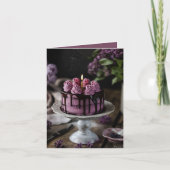 Elegant Birthday Cake Small Greeting Kaart (Voorkant)