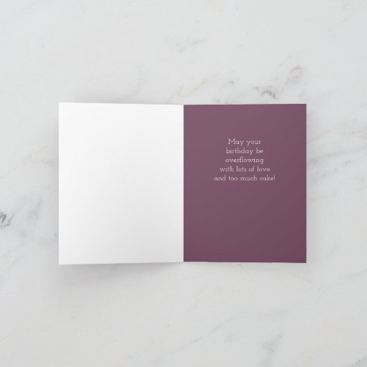 Elegant Birthday Cake Small Greeting Kaart (Binnen)