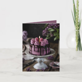 Elegant Birthday Cake Small Greeting Kaart