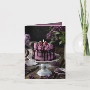 Elegant Birthday Cake Small Greeting Kaart