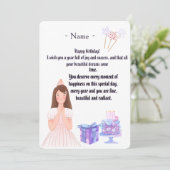 Elegant Birthday Card for Her – Personalized Greet Bedankkaart (Staand voorkant)