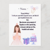 Elegant Birthday Card for Her – Personalized Greet Briefkaart (Voorkant)