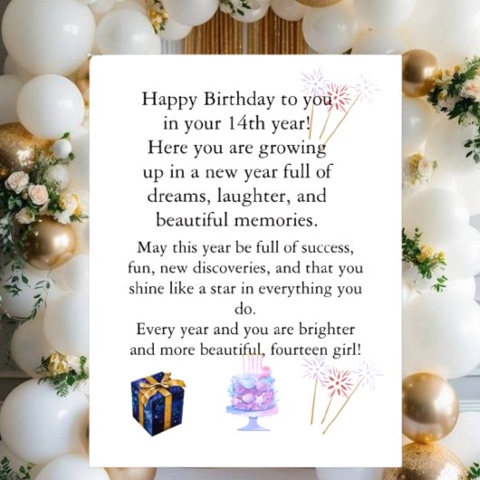 Elegant Birthday Card for Her – Personalized Greet Feestdagenkaart