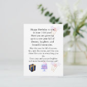 Elegant Birthday Card for Her – Personalized Greet Feestdagenkaart (Staand voorkant)