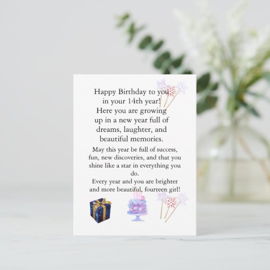 Elegant Birthday Card for Her – Personalized Greet Feestdagenkaart (Staand voorkant)
