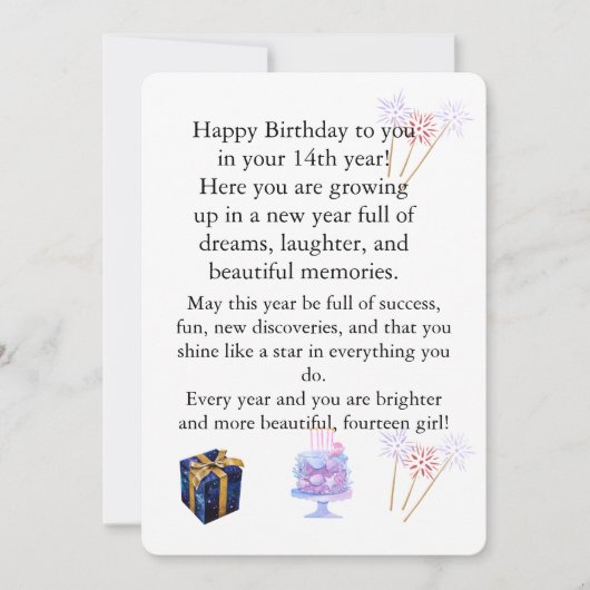 Elegant Birthday Card for Her – Personalized Greet Kaart (Voorkant)