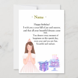 Elegant Birthday Card for Her – Personalized Greet Magnetische Uitnodiging