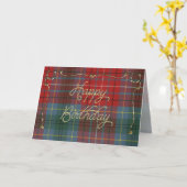 Elegant Birthday Card op British Columbia Tartan Kaart (Gele Bloem)
