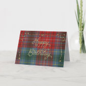 Elegant Birthday Card op British Columbia Tartan Kaart (Voorkant)