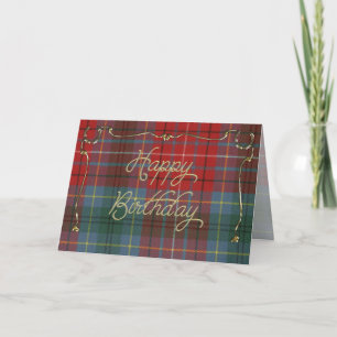 Elegant Birthday Card op British Columbia Tartan Kaart
