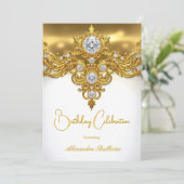 Elegant Birthday Celebration White Gold Diamonds Kaart (Staand voorkant)