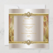 Elegant Birthday Cream Gold Pearl Chandelier Kaart (Achterkant)