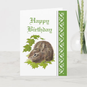 Elegant Birthday, Cute Bunny Rabbit Kaart