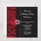 Elegant Birthday Deep Red Silk Black 2 Kaart (Voorkant)