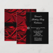 Elegant Birthday Deep Red Silk Black Kaart (Voorkant / Achterkant)