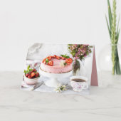 Elegant Birthday Dessert Kaart (Voorkant)