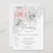 Elegant Birthday Elegant Waterverf Roze Roses Kaart (Voorkant)