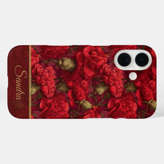 Elegant Birthday Gift Carnation Flower Name Case-Mate iPhone Case (Achterkant (horizontaal))