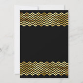 Elegant Birthday Gold Shimmer Chevron stripe Black Kaart (Achterkant)