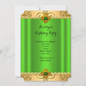 Elegant Birthday Green Limoen Damask Gold C2 Kaart (Voorkant)